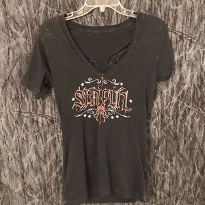 Sinful wing cutout t-shirt